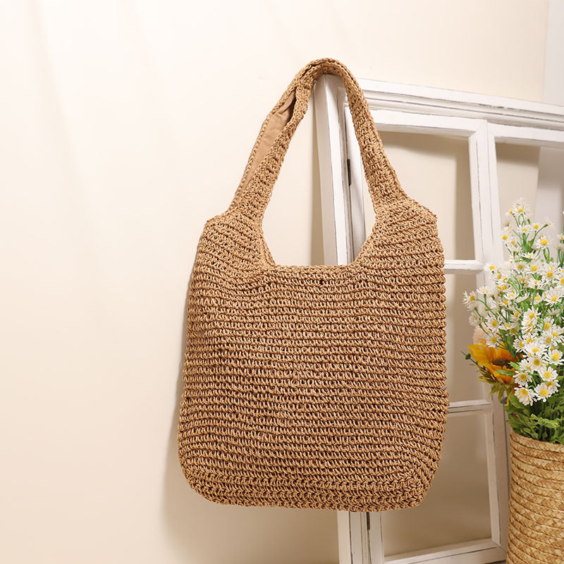 Spacious and Handmade Raffia Tote Bag with Comfortable Shoulder Strap Skanto