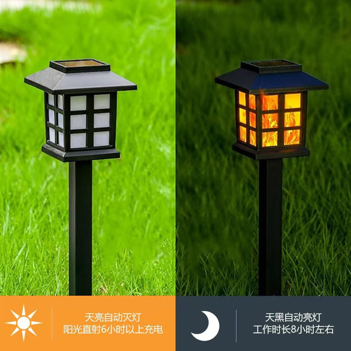Solcelle Flamme-effekt Hagebane Stake Lanterns Med Værnbestandig ABS Hus Og Varm LED Glød Skanto