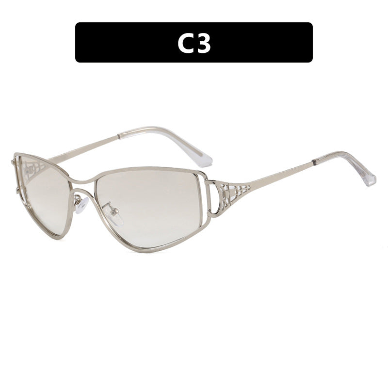 Dame eksklusive Cat-Eye solbriller med elegante dekorasjoner Skanto