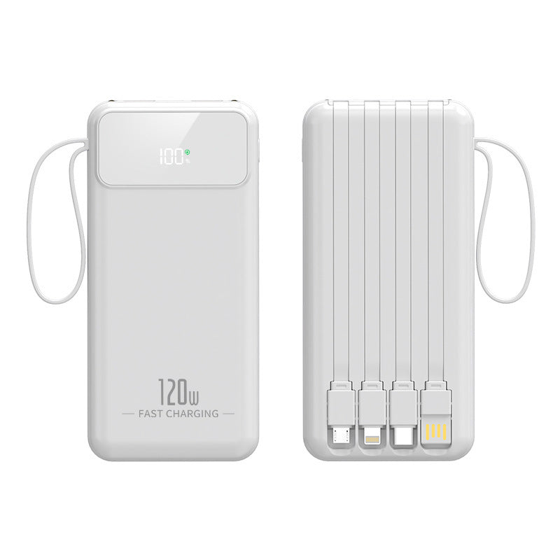 Powerbank med innebygde multifunksjonsladekabler og digital skjerm Skanto