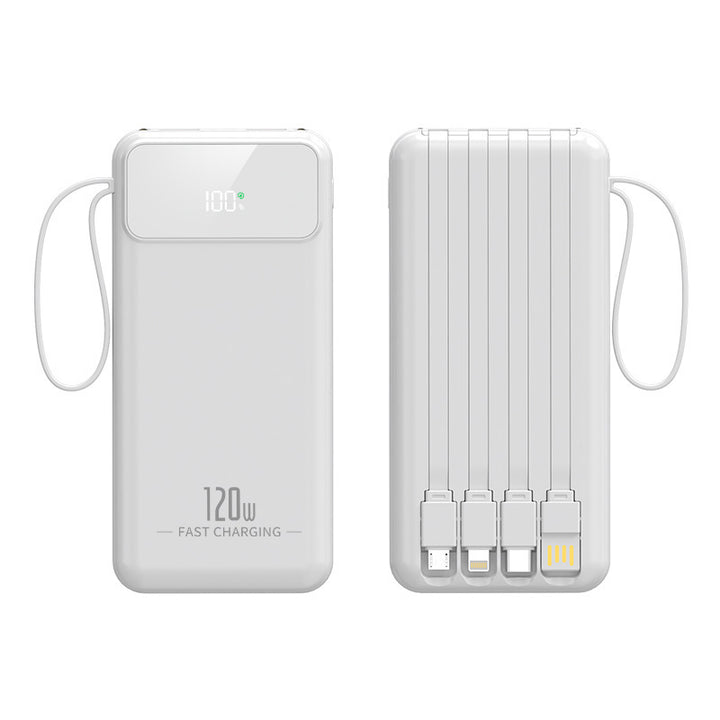 Powerbank med innebygde multifunksjonsladekabler og digital skjerm Skanto