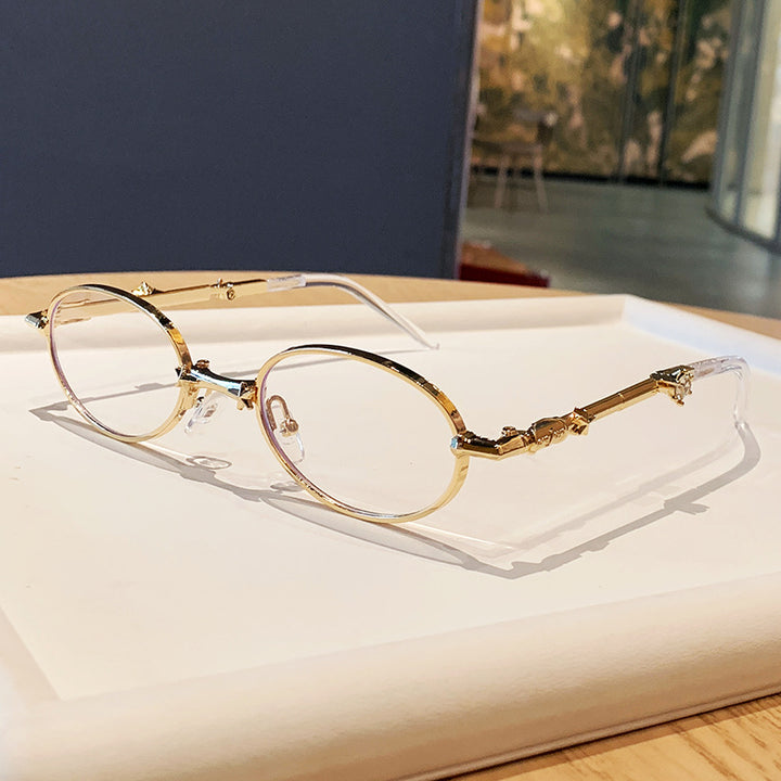 Women's fashion glasses with elegant metal frame and lightly tinted lenses Skanto