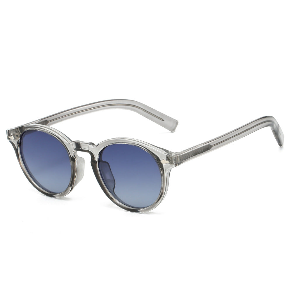 Dame trendy solbriller med transparent ramme og gule glass Skanto