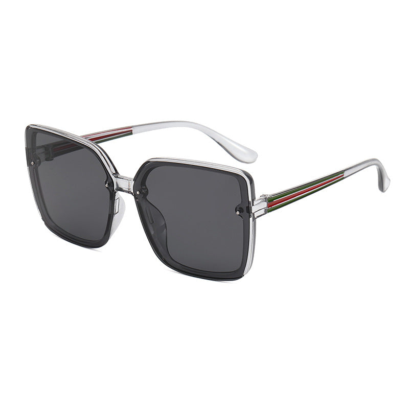Dame Oversized-firkantet solbrille med kontrasterende ramme Skanto