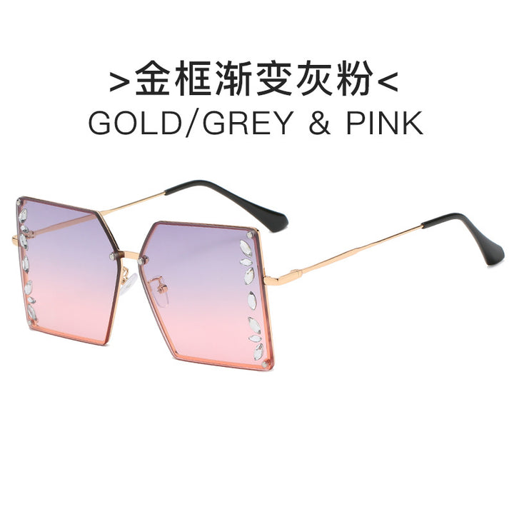 Dame futuristisk solbrille med iøynefallende heksagonalramme og høykvalitets glitrende aksenter Skanto