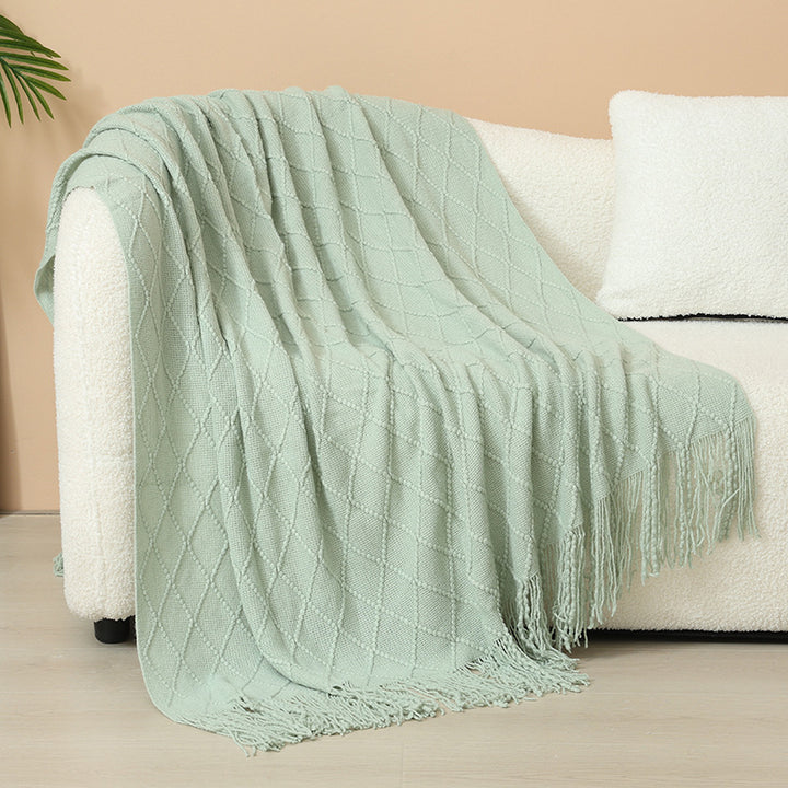 Damer Elegant og stilfullt bo- og kose-teppe med franser Skanto