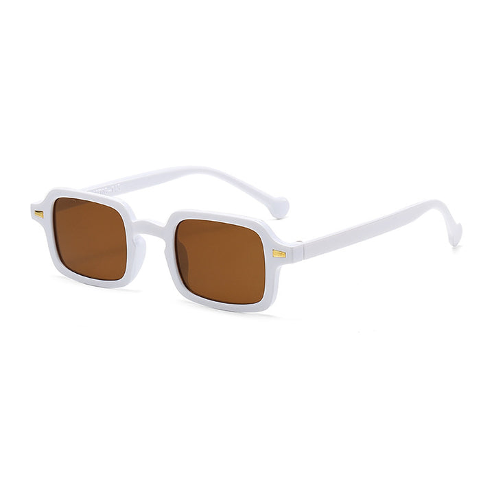 Dame geometrisk solbrille med trendy dyreprint Skanto