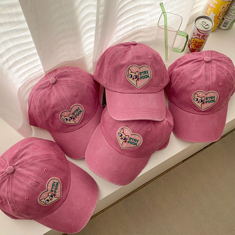Kvinne Casual Brodert Katt Caps Skanto