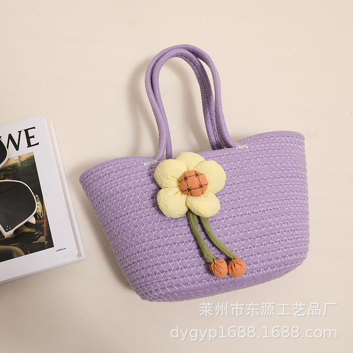 Handmade basket bag with floral accents Skanto