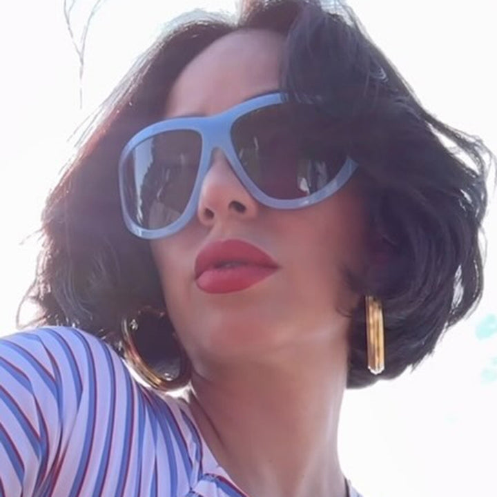Women's futuristic sunglasses with sporty design and flexible lenses Skanto