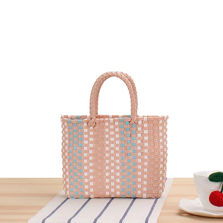 Braided tote bag with colorful design and sturdy handles Skanto