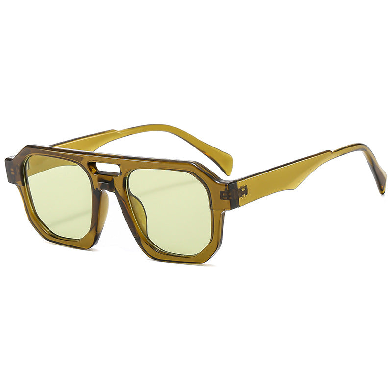 Dame eksklusiv polygonal solbrille med luksuriøst skjoldpadde-mønster Skanto