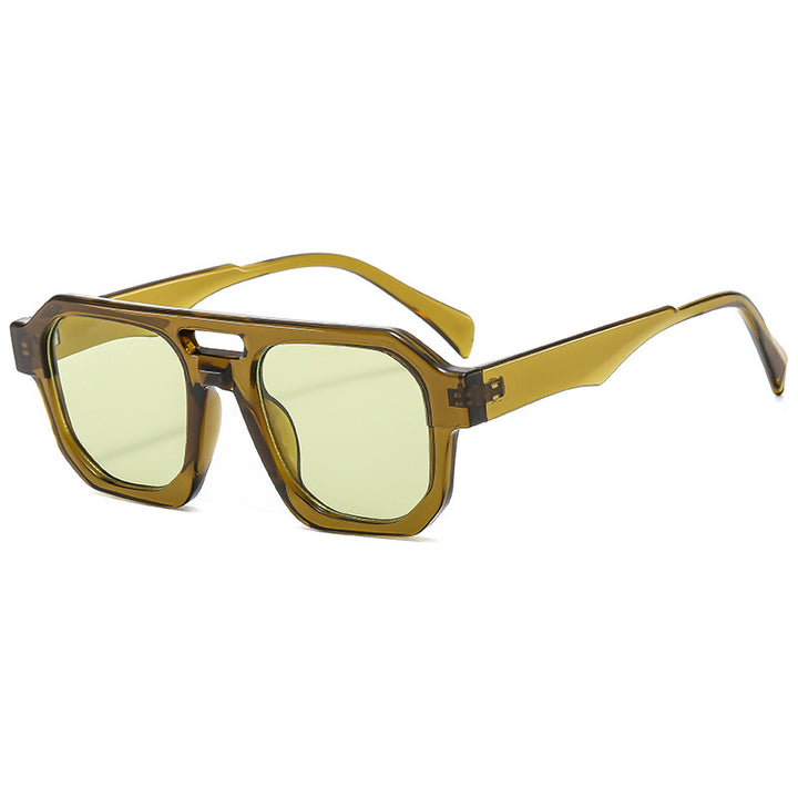 Dame eksklusiv polygonal solbrille med luksuriøst skjoldpadde-mønster Skanto