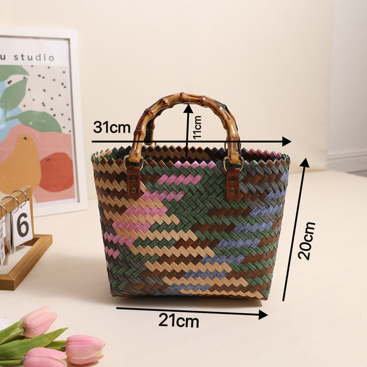 Handmade basket bag with stylish weave pattern Skanto