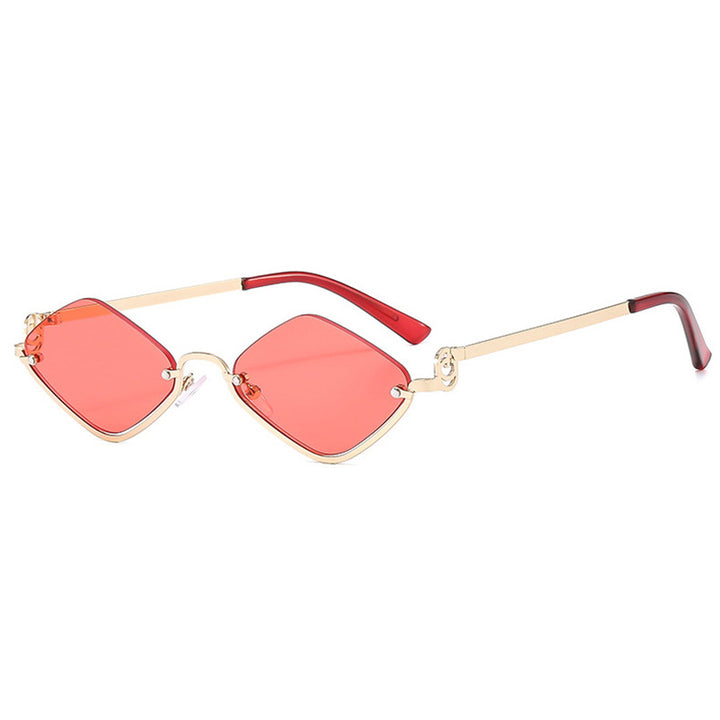 Dame trendy kvadratisk solbrille med filigran metallramme Skanto