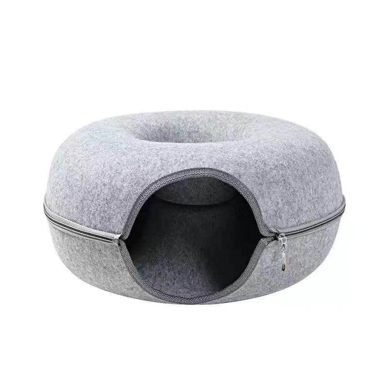 2-i-1 Donut Katt Bed Skanto