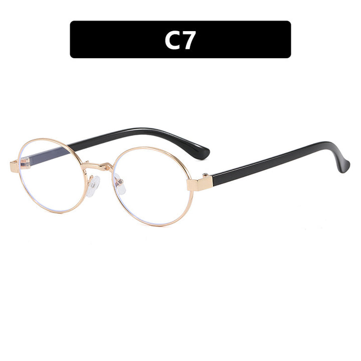 Women's round glasses with elegant metal frame and adjustable nose pads Skanto