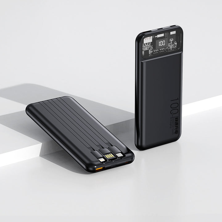 Bærbar powerbank med multifunksjonelt kabelsystem og digital skjerm Skanto