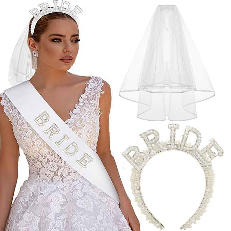 Dame Bryllup Satinbånd med glitrende krystaller Skanto