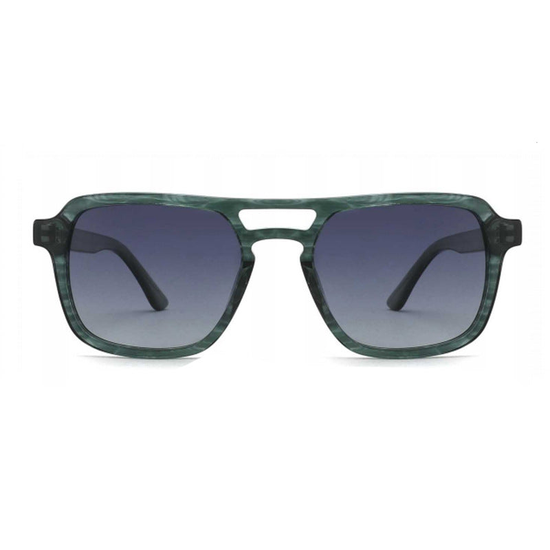 Dame solbrille med robust, stilisert plastramme og harmonisk avrundede glass Skanto