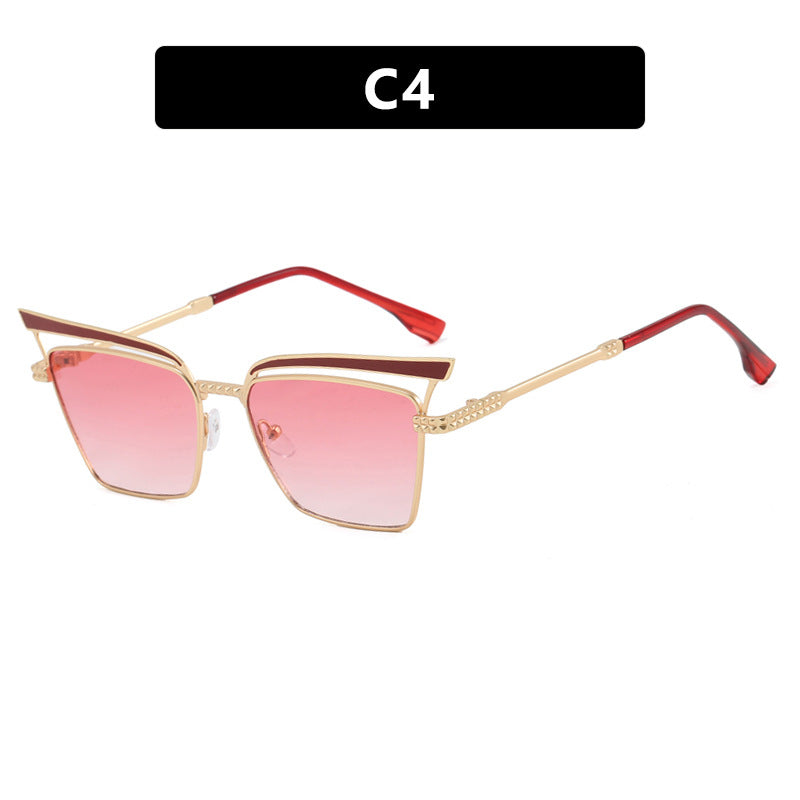 Women's square designer glasses with filigree metal frame Skanto
