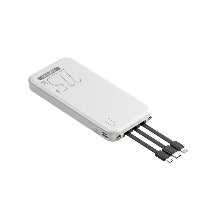 Powerbank med integrerte multifunksjonskabler Skanto