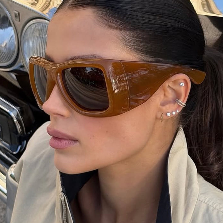Women's trendy oversized sunglasses with striking tortoise design Skanto