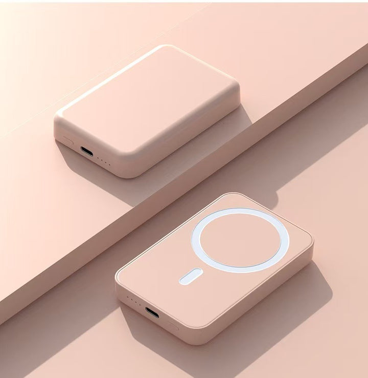 Powerbank med trådløs ladingsfunksjon og LCD-skjerm Skanto