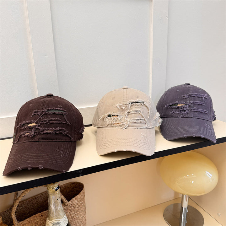 Herre Slitt Denim Baseball Caps Skanto