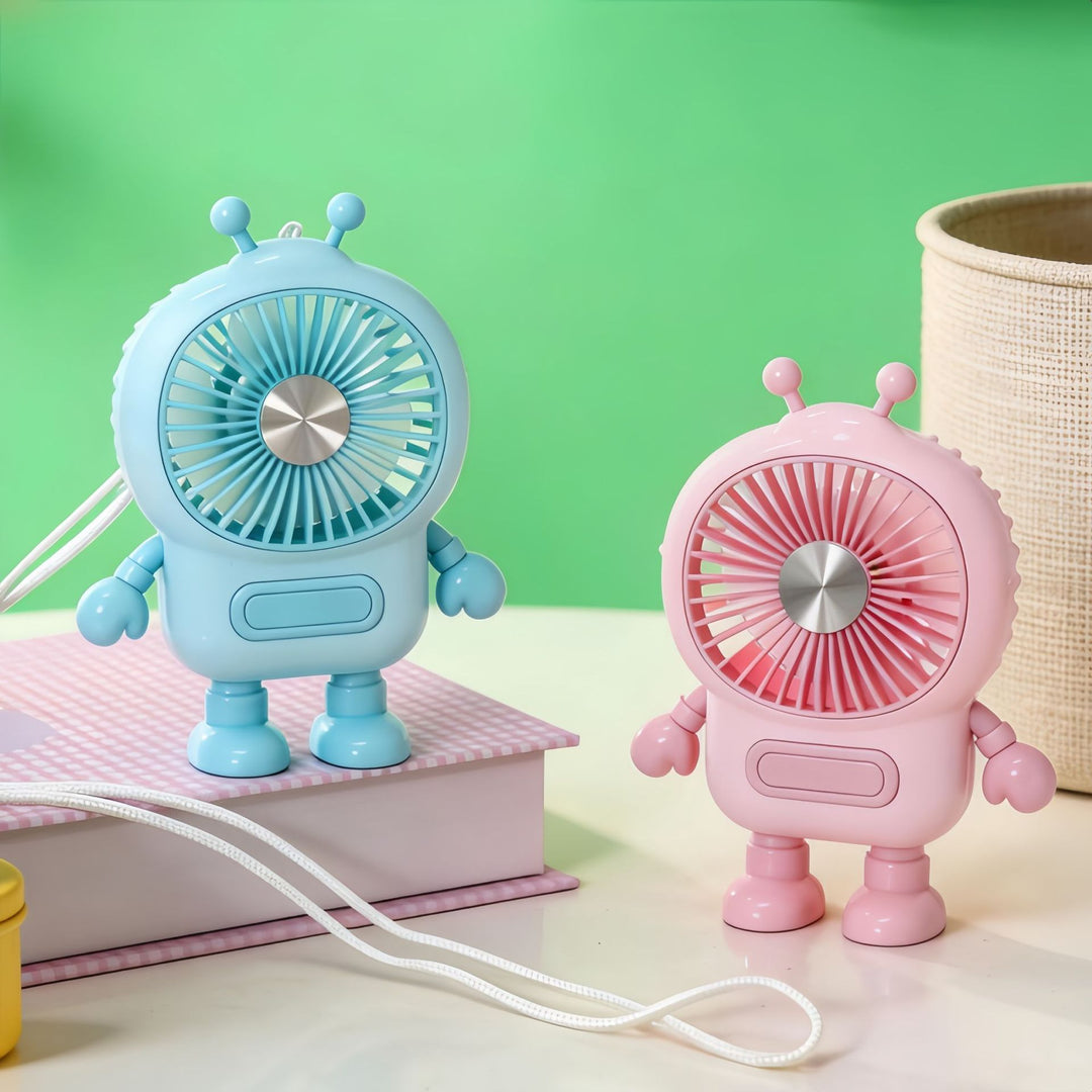 Kvinnors bärbara mini-fläkt i kreativ robotdesign Skanto