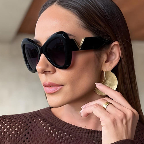Women's Cat-Eye Sunglasses with Luxurious Frame and Mirrored Lenses Skanto
