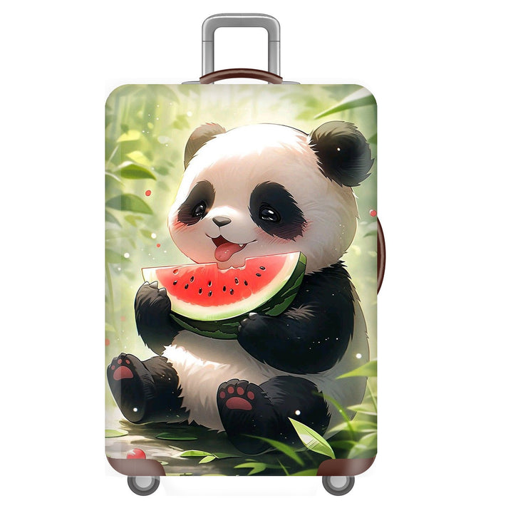 Unisex nan elastisk koffertrekk for hardplast trolley med søtt panda-motiv, elastisk beskyttelsestrekk med håndtak- og hjulåpninger Skanto