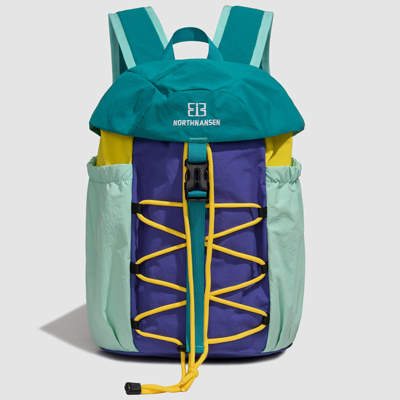 Unisex nan lettere urban utendørs ryggsekk med elastisk frontstrammesnor og side elastiske lommer Skanto
