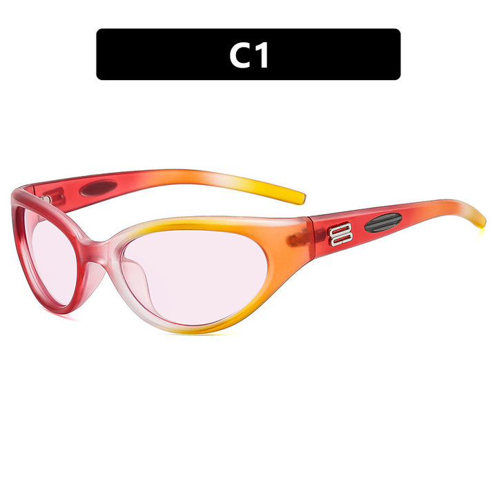 Women's extravagant sunglasses with curved design Skanto