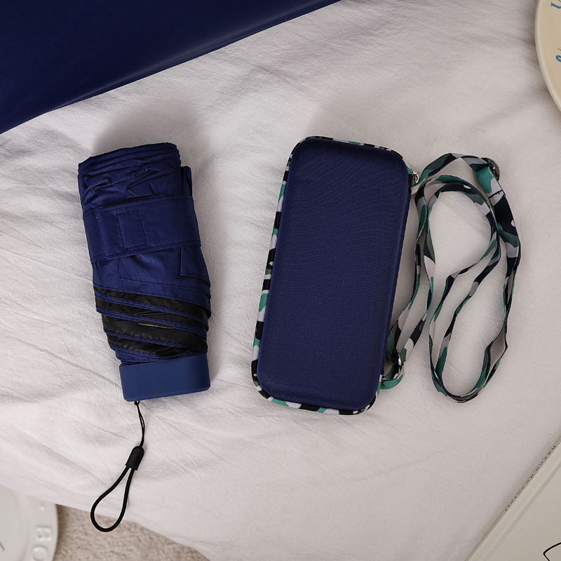 Damer kompakt og elegant sammenleggbar paraply med bæreveske Skanto