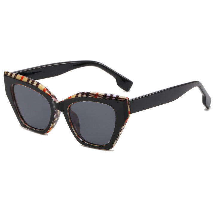 Dame asymmetrisk oversized solbriller med trendy ramme Skanto