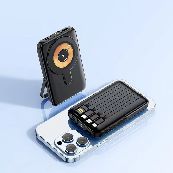 Bærbar Trådløs Powerbank med Integrert Stativ Skanto