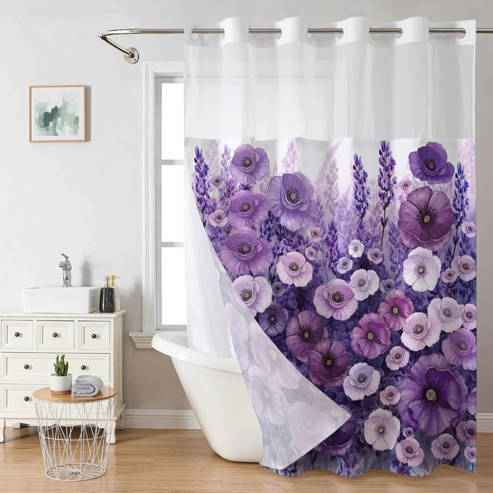 Kunstnerisk Blomster Dusjforheng Skanto