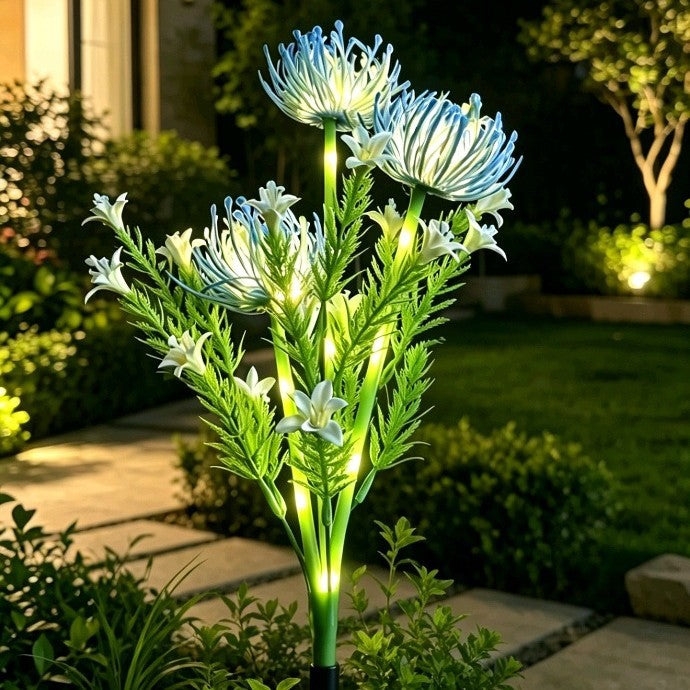 Belyst Blomsterstake Klynge Med Integrerte Solcelle LED Stilker Skanto