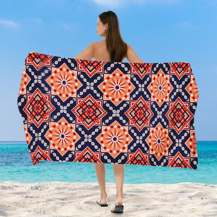 Strandteppe med eksklusiv geometrisk tribal-design Skanto