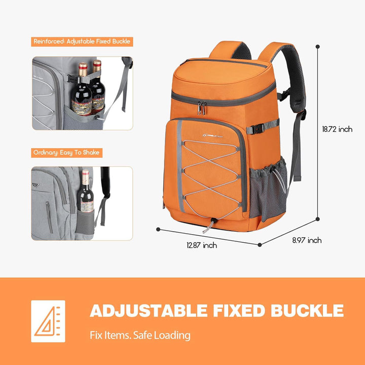 Unisex insulated picnic backpack with integrated cooler, bottle holder, and adjustable strap system Skanto