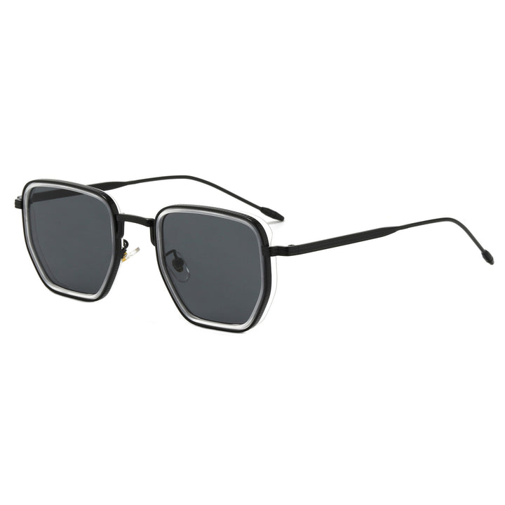 Dame Kvadratisk Designer Solbrille med moderne Metallramme Skanto