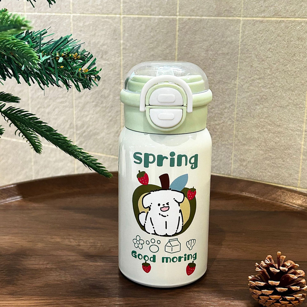 Damen Isolier-Trinkflasche mit integriertem Sicherheitsverschluss und helles Tierdesign Skanto