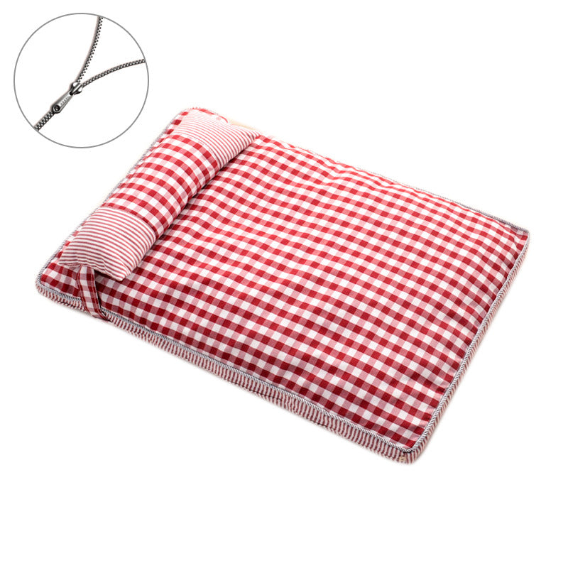 Premium Gingham-mønster  Liggunderlag  Hundeseng