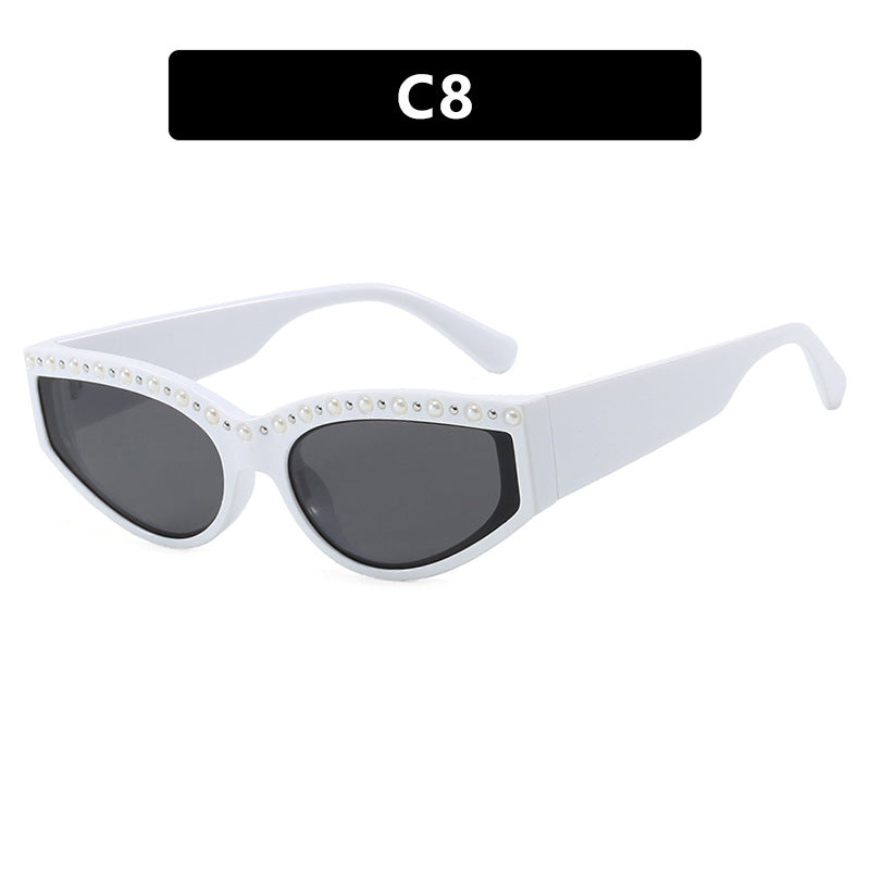 Women's Cat-Eye Sunglasses with Sparkling Rhinestones and Animal Print Skanto