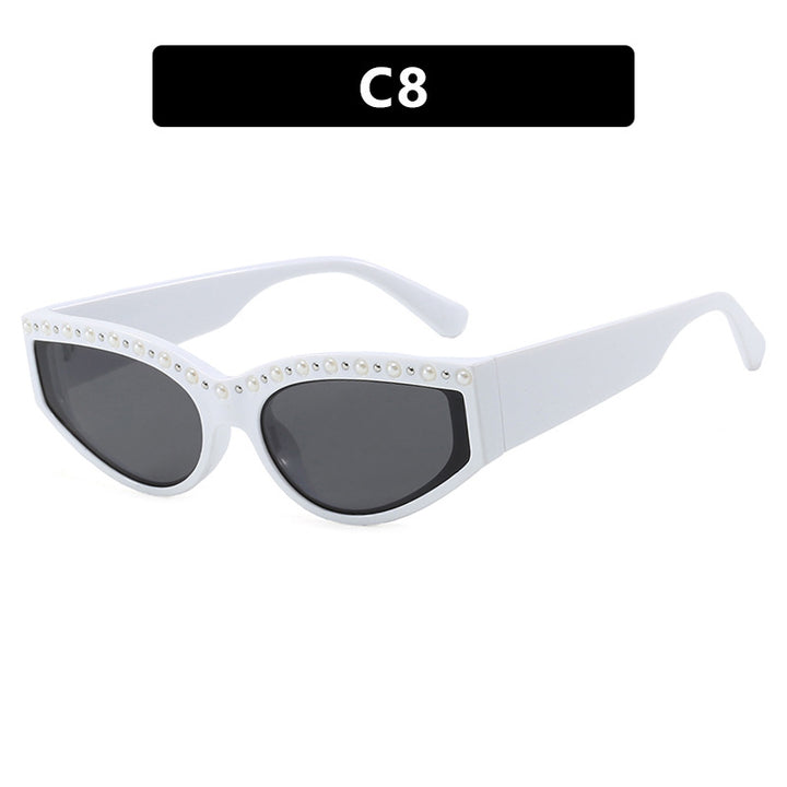 Women's Cat-Eye Sunglasses with Sparkling Rhinestones and Animal Print Skanto