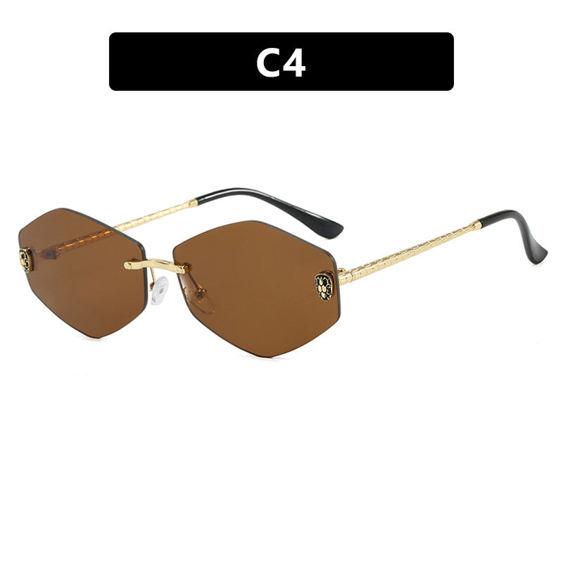 Women's geometric sunglasses in modern design with elegant metal frame Skanto
