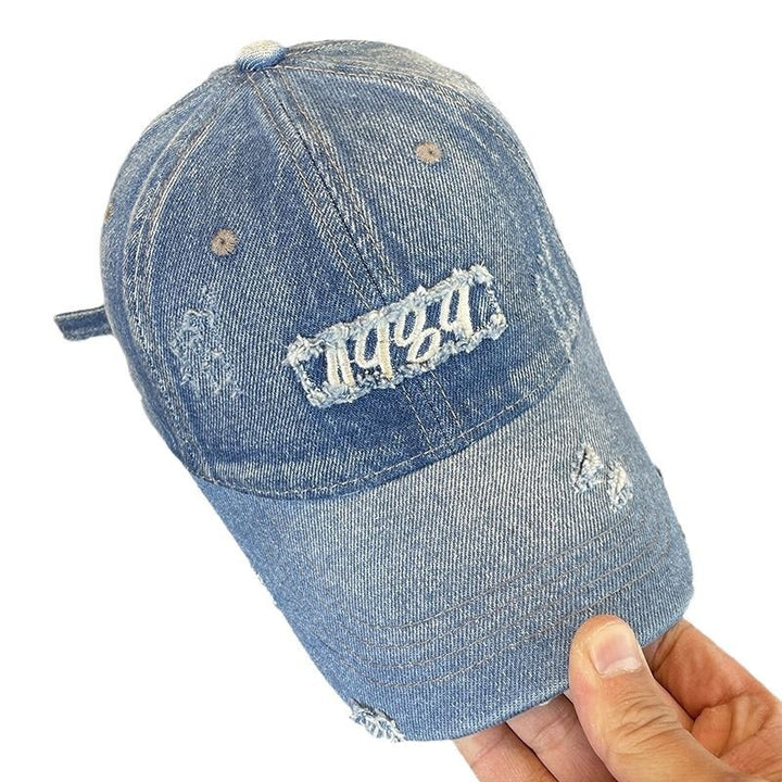 Kvinne Slitt Denim Baseball Caps Skanto 1784188483