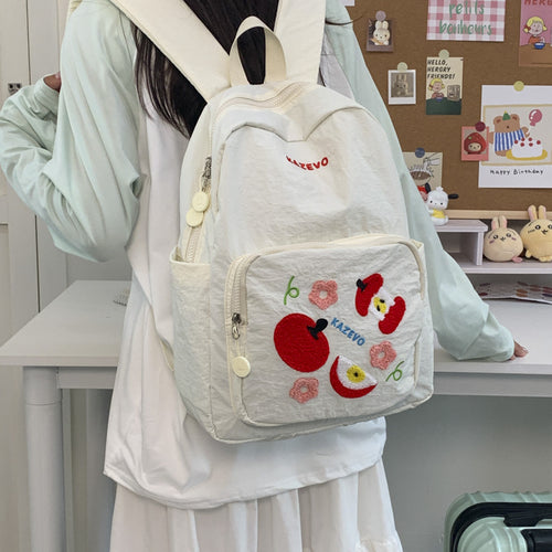 Brodert frukt-tema skolesekk