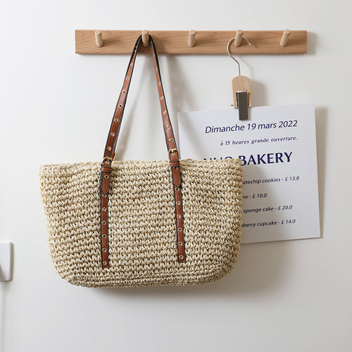 Elegant basket bag with sturdy leather handles Skanto